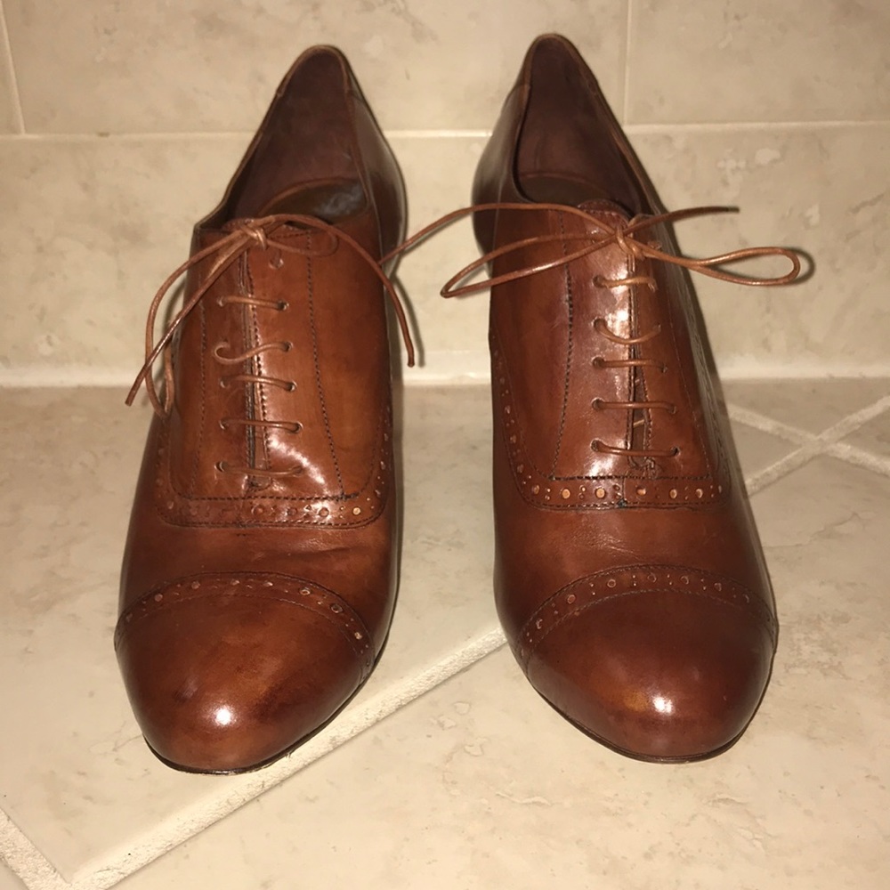Cole Haan Nike Air heeled saddle calfskin oxford